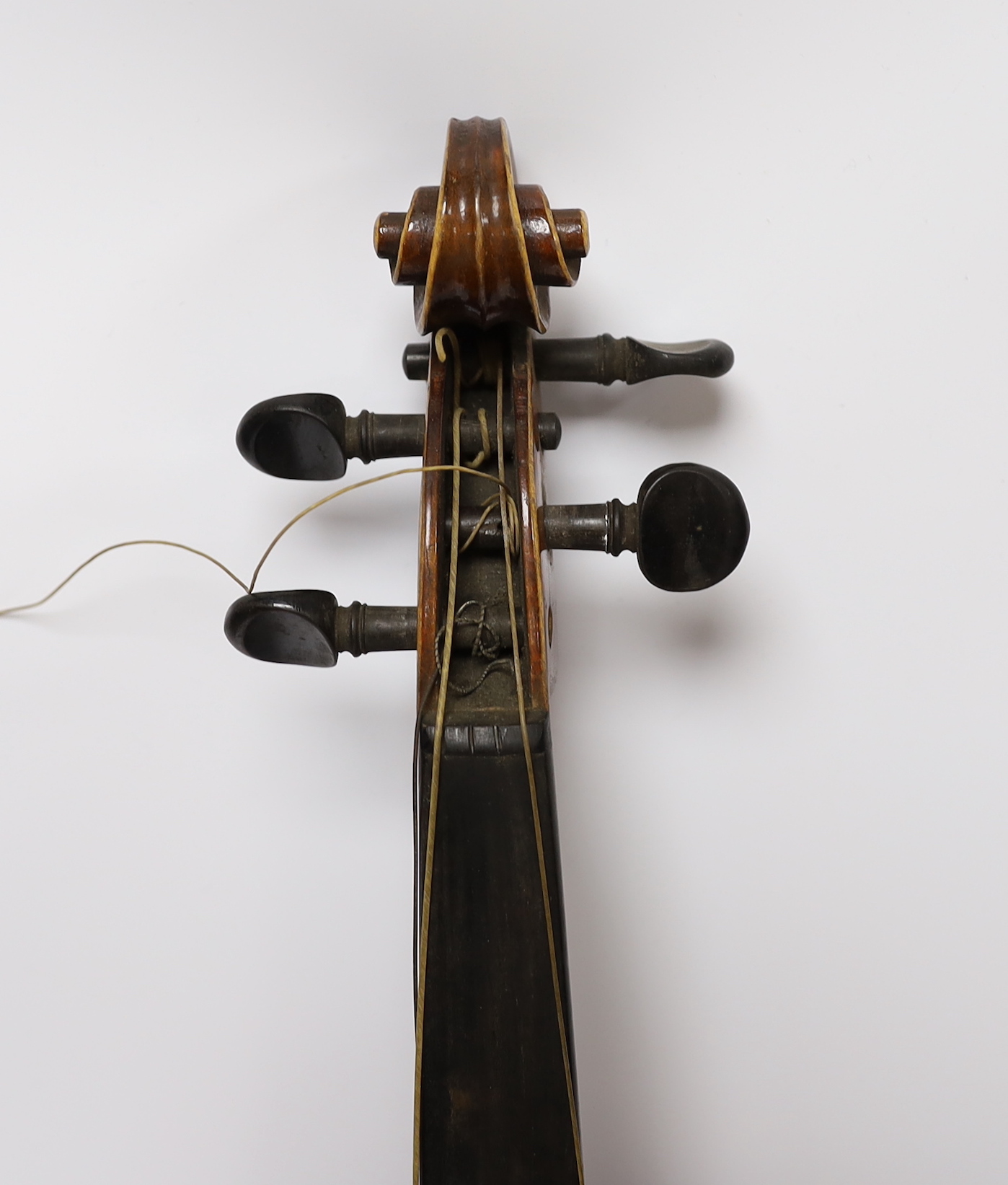 A cased early 20th century German violin